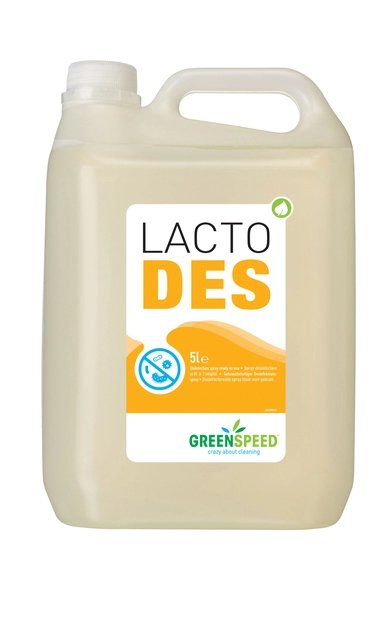 Een Desinfectiemiddel Greenspeed Lacto Des spray 5liter koop je bij VHK Kantoorartikelen