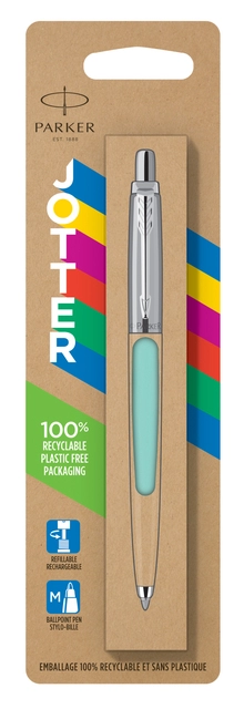 Een Balpen Parker Jotter Original pastel mint CT medium blister à 1 stuk koop je bij VHK Kantoorartikelen