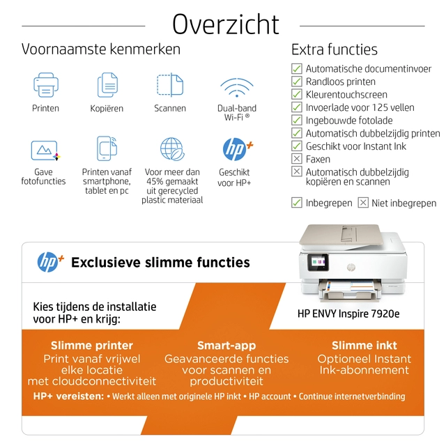 Een Multifunctional inktjet printer HP Envy 7920E koop je bij Hoekmankantoorartikelen.nl