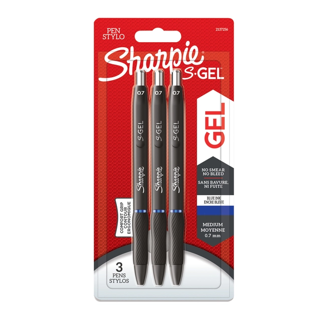 Een Gelschrijver Sharpie S-gel medium blauw blister à 3 stuks koop je bij VHK Kantoorartikelen