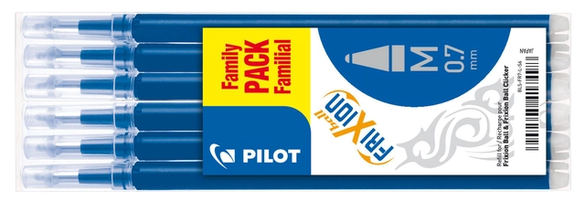 Een Rollerpenvulling PILOT friXion medium blauw set à 6 stuks koop je bij VHK Kantoorartikelen