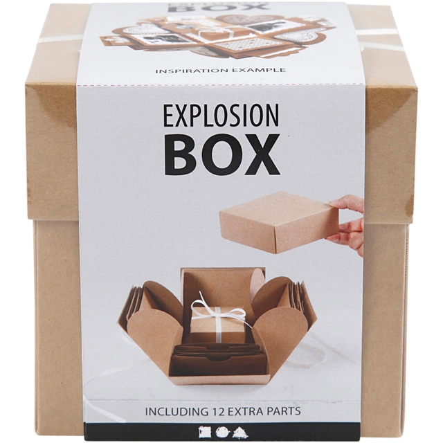 Een Explosion box Creativ Company 12x12x12cm naturel koop je bij VHK Kantoorartikelen