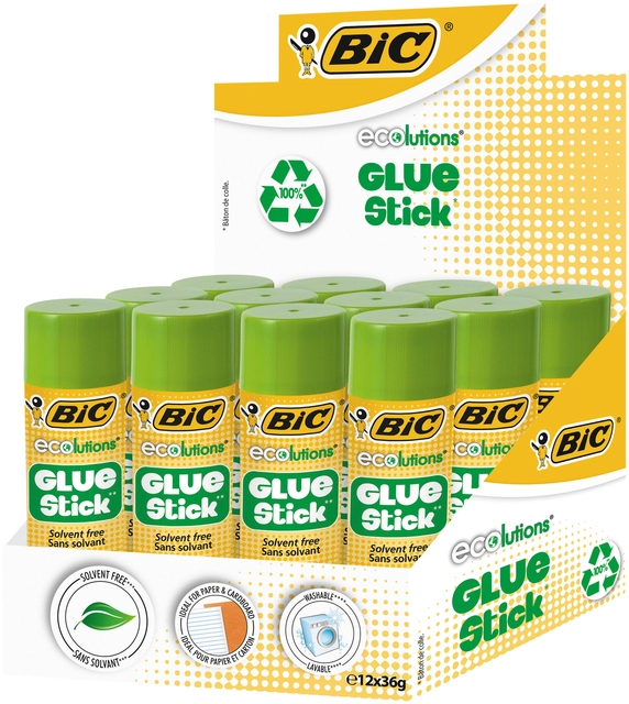 Een Lijmstift Bic ecolutions 36gr doos à 9+3 gratis koop je bij VHK Kantoorartikelen