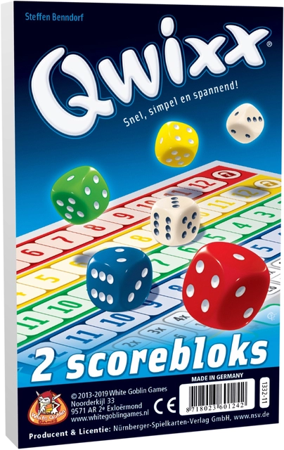 Een Qwixx scorebloks koop je bij Hoekmankantoorartikelen.nl