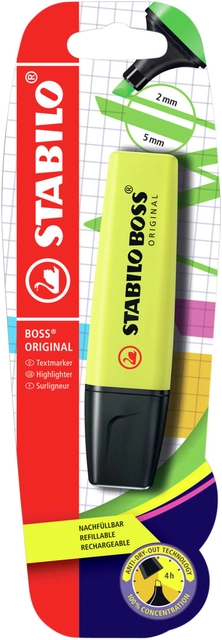 Een Markeerstift STABILO BOSS Original 70/24 geel blister à 1 stuk koop je bij VHK Kantoorartikelen