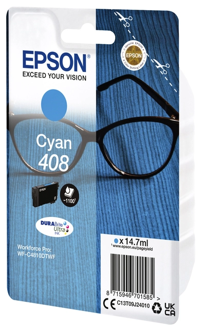 Een Inktcartridge Epson T09J240 408 blauw koop je bij VHK Kantoorartikelen