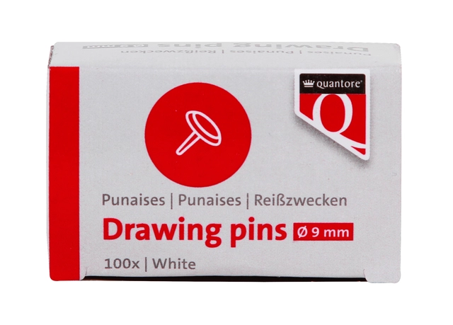 Een Punaises Quantore 100 stuks zilver koop je bij VHK Kantoorartikelen