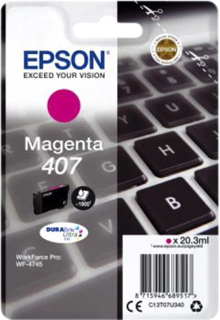 Een Inktcartridge Epson 407 T07U340 rood koop je bij VHK Kantoorartikelen