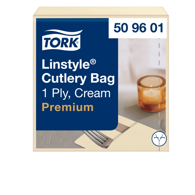 Een Pochette Tork LinStyle® 1-laags 50 stuks duurzaam creme 509601 koop je bij Hoekmankantoorartikelen.nl