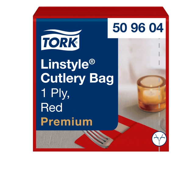 Een Pochette Tork LinStyle® 1-laags 50 stuks duurzaam rood 509604 koop je bij Hoekmankantoorartikelen.nl