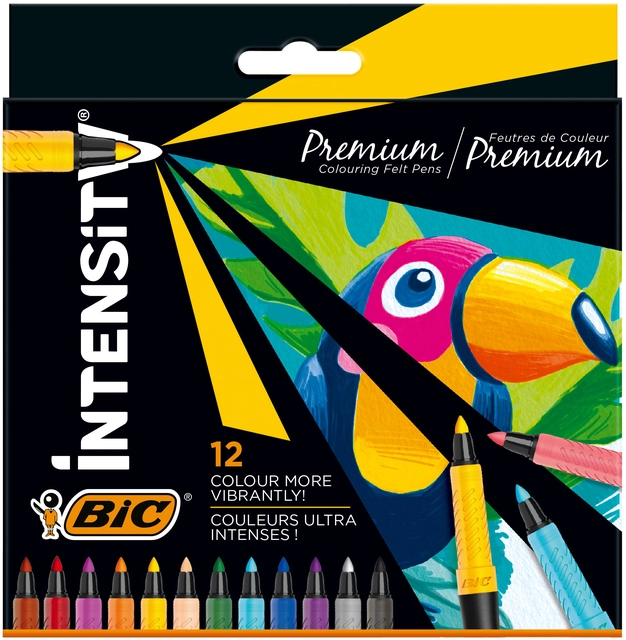 Een Kleurstiften Bic Intensity Premium assorti etui à 12 stuks koop je bij Hoekmankantoorartikelen.nl