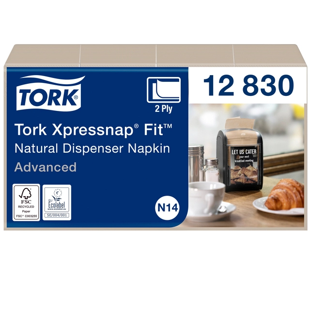 Een Servetten Tork Xpressnap Fit ® N14 2-laags 720 stuks naturel 12830 koop je bij Hoekmankantoorartikelen.nl