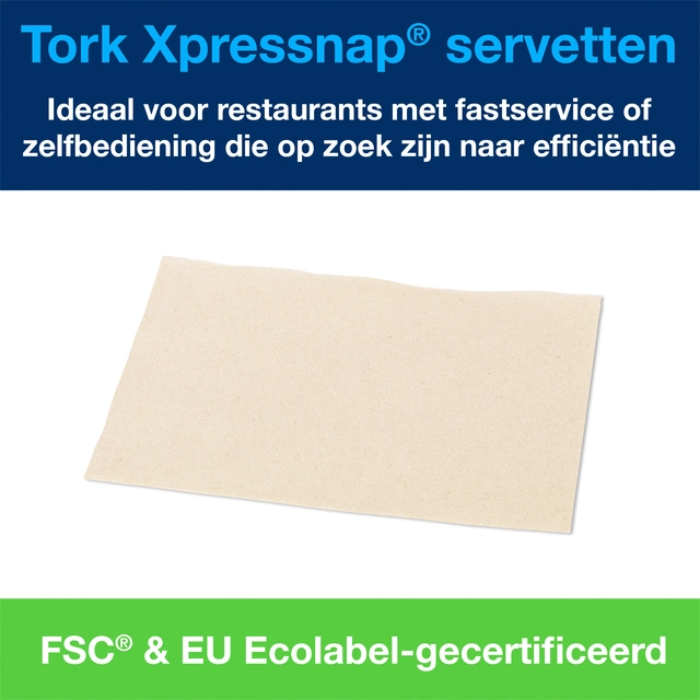 Een Servetten Tork Xpressnap® 1/2 vouw 2-laags 1000 stuks naturel 12880 koop je bij Hoekmankantoorartikelen.nl