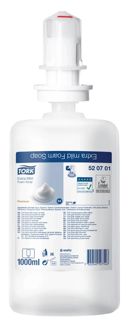 Een Handzeep Tork S4 foam extra mild allergievriendelijk 1000ml 520701 koop je bij Hoekmankantoorartikelen.nl