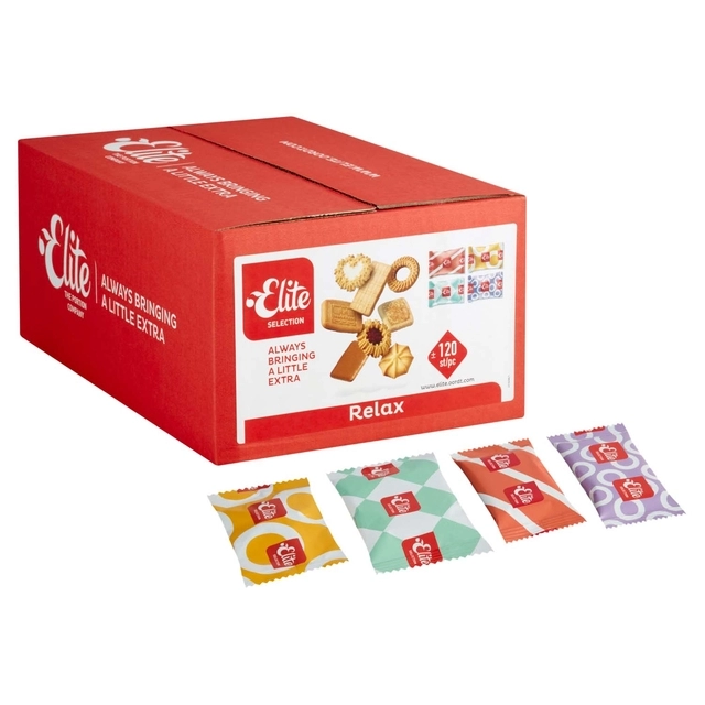 Een Koekjes Elite Selection Relax mix 120 stuks koop je bij VHK Kantoorartikelen