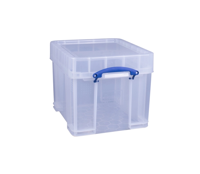 Een Opbergbox Really Useful 35 liter 480x390x345mm transparant wit koop je bij VHK Kantoorartikelen