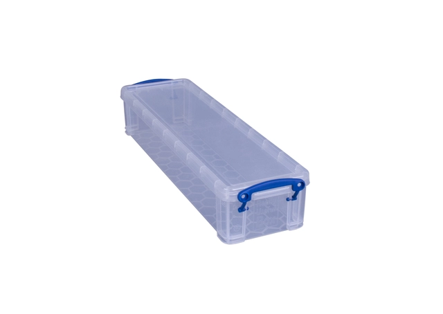 Een Opbergbox Really Useful 1.5 liter 355x100x70mm transparant wit koop je bij VHK Kantoorartikelen