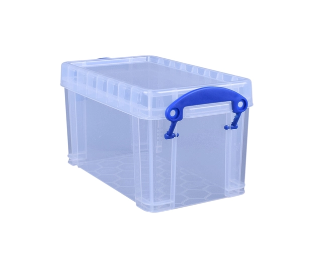 Een Opbergbox Really Useful 2.1 liter 240x130x125mm transparant wit koop je bij VHK Kantoorartikelen