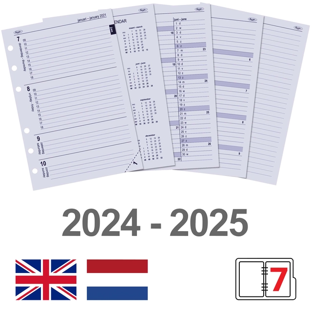 Een Agendavulling 2024-2025 Kalpa A5 7dagen/2pagina's koop je bij VHK Kantoorartikelen