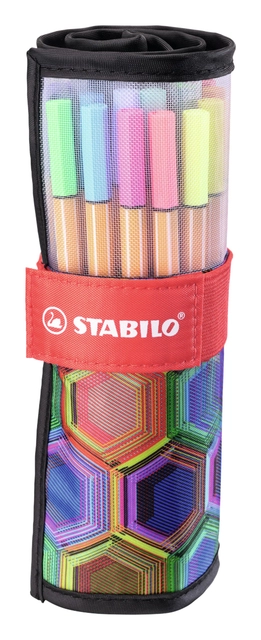 Een Fineliner STABILO point 88/25 Arty rollerset zwart fijn assorti etui à 25 stuks koop je bij VHK Kantoorartikelen