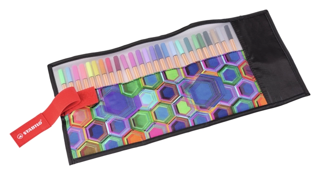 Een Fineliner STABILO point 88/25 Arty rollerset zwart fijn assorti etui à 25 stuks koop je bij VHK Kantoorartikelen