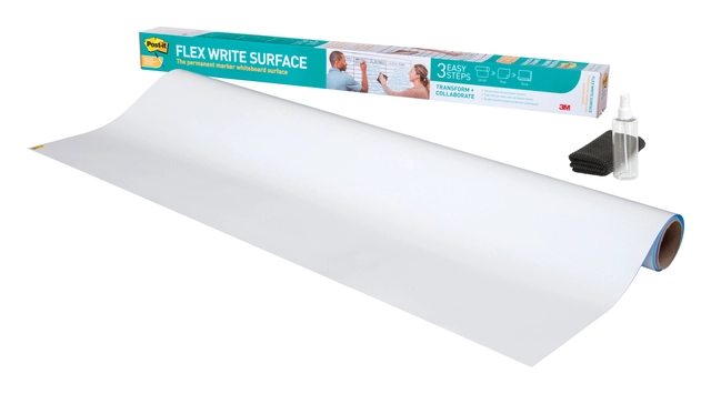 Een Whiteboardfolie Post-it Super Sticky Flex Write Surface 121,9x182,9cm wit koop je bij Hoekmankantoorartikelen.nl