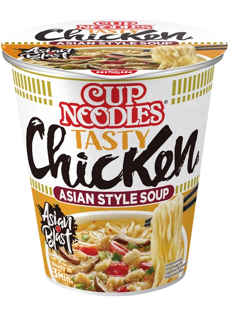 Een Noodles Nissin tasty chicken cup koop je bij VHK Kantoorartikelen