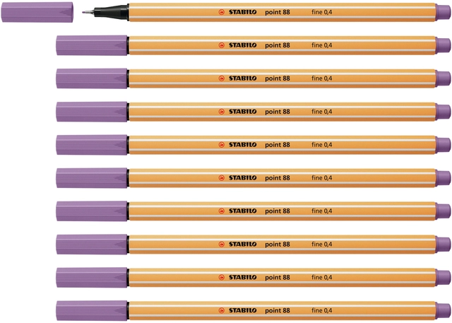 Een Fineliner STABILO point 88/62 fijn pruimenpaars koop je bij VHK Kantoorartikelen