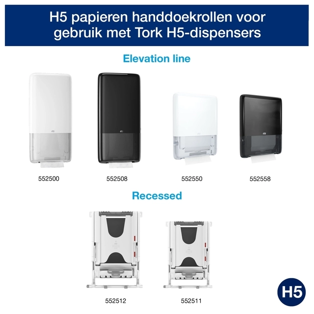 Een Handdoek Tork PeakServe Continu H5 universal gecomprimeerd wit 100585 koop je bij VHK Kantoorartikelen