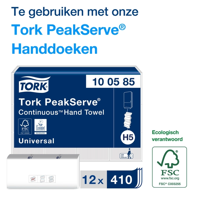 Een Handdoekdispenser Tork PeakServe® Continu™ H5 Elevation wit 552500 koop je bij VHK Kantoorartikelen