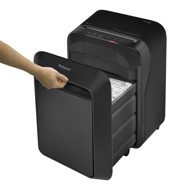 Een Papiervernietiger Fellowes Powershred LX210 snippers 4x12mm zwart koop je bij VHK Kantoorartikelen