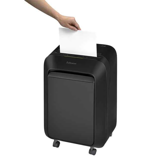 Een Papiervernietiger Fellowes Powershred LX210 snippers 4x12mm zwart koop je bij VHK Kantoorartikelen