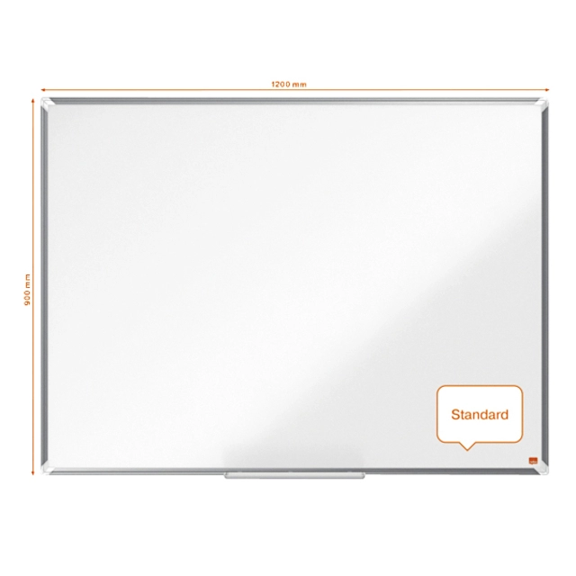 Een Whiteboard Nobo Premium Plus 90x120cm staal koop je bij VHK Kantoorartikelen