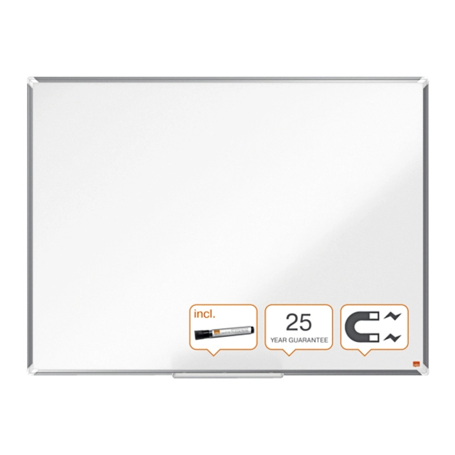 Een Whiteboard Nobo Premium Plus 90x120cm emaille koop je bij VHK Kantoorartikelen