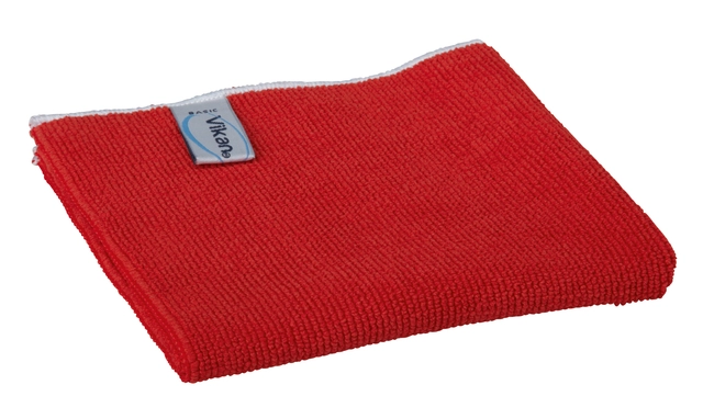 Een Microvezeldoek Vikan Basic 32x32cm rood koop je bij VHK Kantoorartikelen