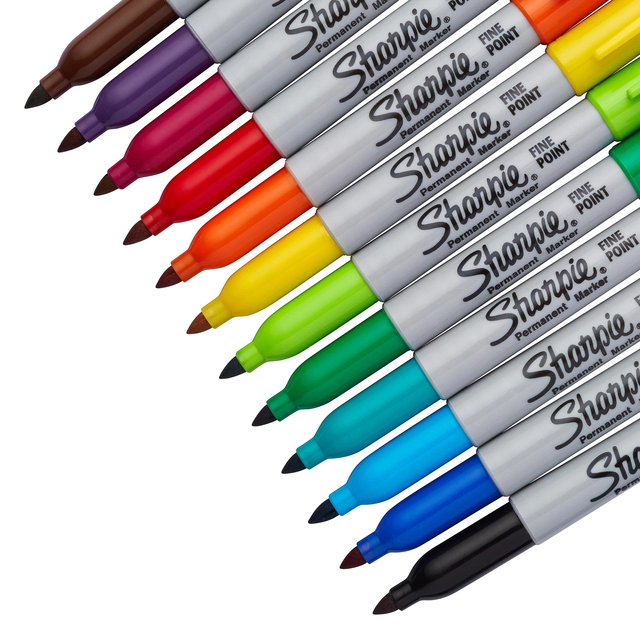 Een Viltstift Sharpie rond fijn assorti blister à 12 stuks koop je bij VHK Kantoorartikelen