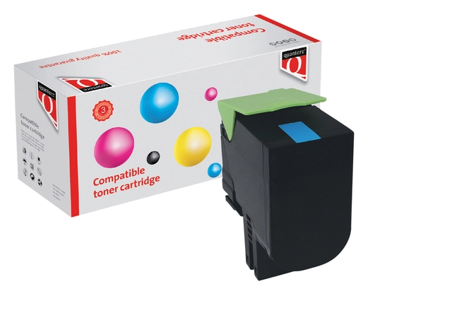 Een Tonercartridge Quantore alternatief tbv Lexmark 24B6008 blauw koop je bij VHK Kantoorartikelen