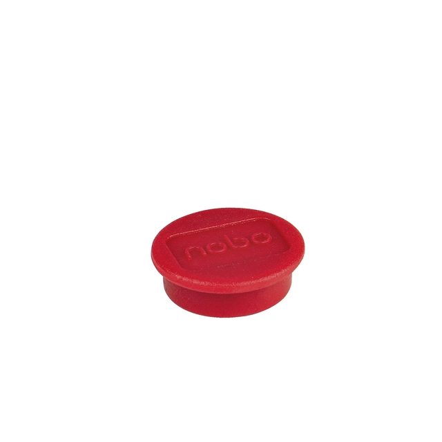 Een Magneet Nobo 13mm 100gr rood 10 stuks koop je bij VHK Kantoorartikelen