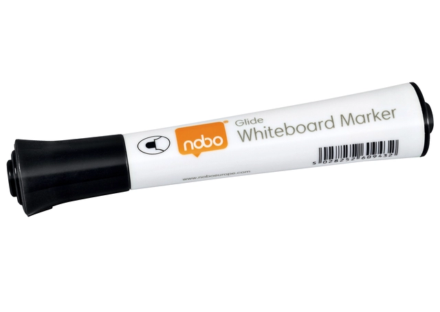 Een Viltstift Nobo whiteboard Glide rond zwart 2mm koop je bij VHK Kantoorartikelen