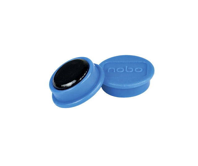 Een Magneet Nobo 13mm 100gr blauw 10 stuks koop je bij Hoekmankantoorartikelen.nl