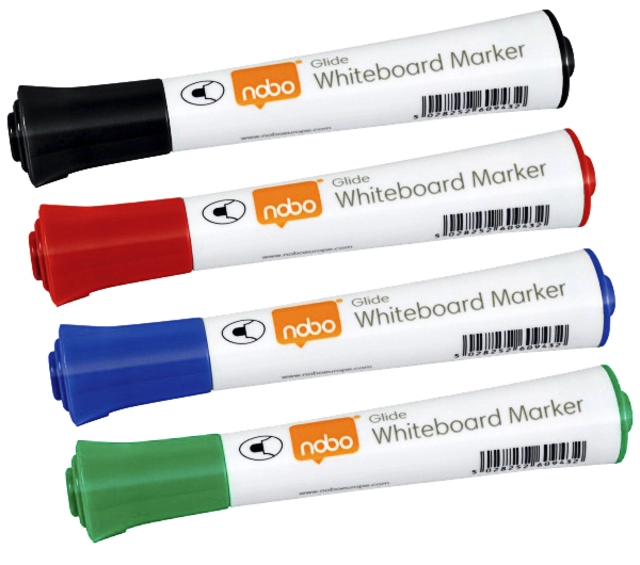 Een Viltstift Nobo whiteboard Glide rond assorti 2mm 10st koop je bij VHK Kantoorartikelen