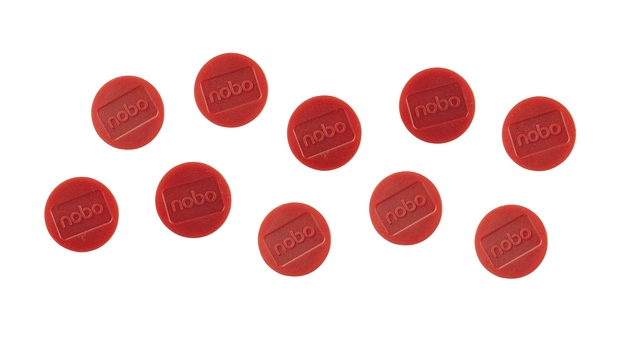 Een Magneet Nobo 32mm 800gr rood 10 stuks koop je bij VHK Kantoorartikelen