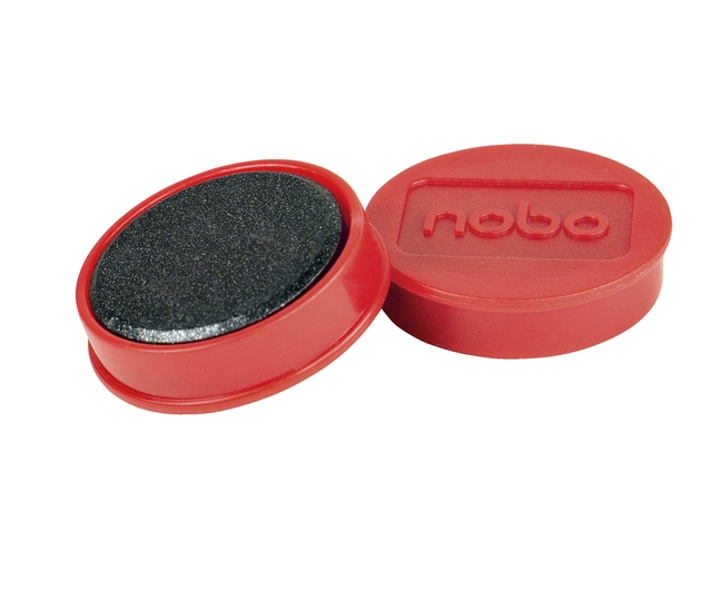 Een Magneet Nobo 32mm 800gr rood 10 stuks koop je bij VHK Kantoorartikelen