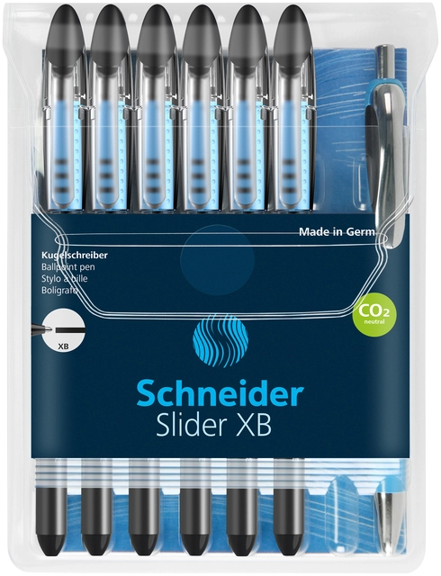 Een Rollerpen Schneider Slider Basic extra breed zwart met 1 balpen Rave gratis koop je bij VHK Kantoorartikelen