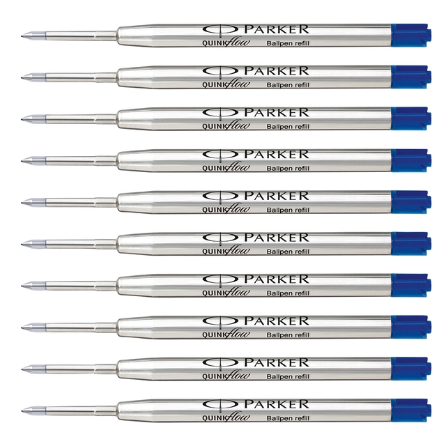 Een Balpenvulling Parker Quinkflow medium blauw blister à 10 stuks koop je bij VHK Kantoorartikelen