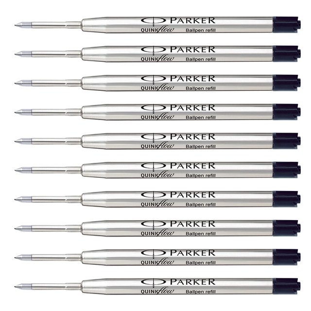 Een Balpenvulling Parker Quinkflow medium zwart blister à 10 stuks koop je bij VHK Kantoorartikelen