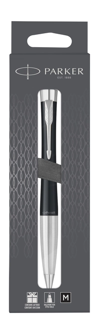 Een Balpen Parker Urban twist matt black CT medium blister à 1 stuk koop je bij VHK Kantoorartikelen