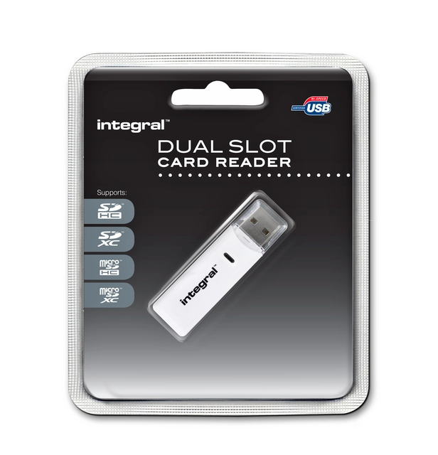 Een Kaartlezer Integral 2.0 USB-A SD-microSD koop je bij VHK Kantoorartikelen