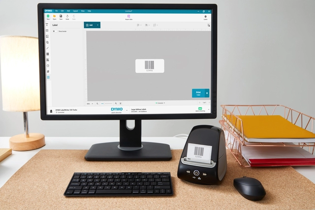 Een Labelprinter Dymo LabelWriter 550 Turbo desktop zwart koop je bij VHK Kantoorartikelen