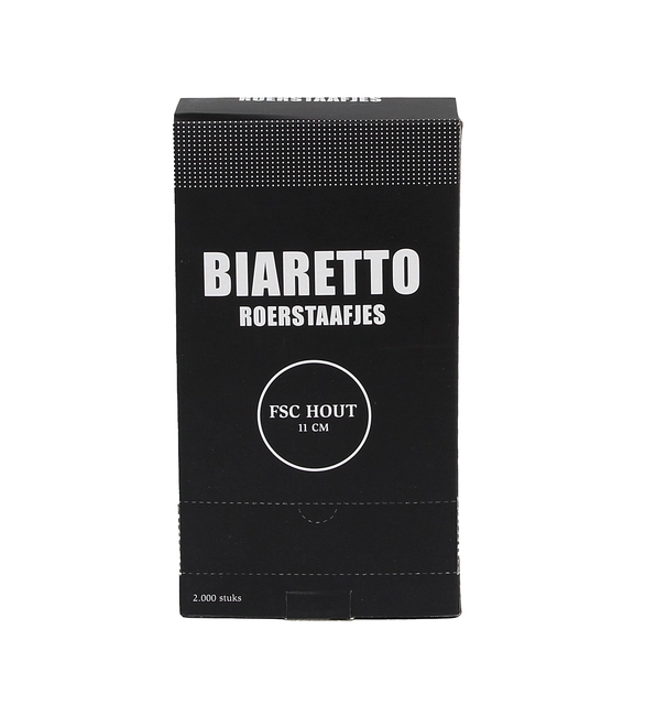 Een Roerstaafjes Biaretto hout 11cm 2000 stuks koop je bij VHK Kantoorartikelen